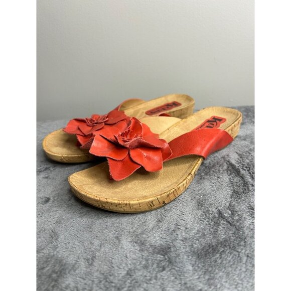 Kork by Korkees Rare Flower sandal coral color comfort GUC Women's Sz 6 - Picture 3 of 6